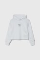 Dětská bavlněná mikina Calvin Klein Jeans s kapucí bílá IG0IG02304.128.176.PPYH