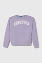 Detská bavlnená mikina United Colors of Benetton bavlna fialová 3J68C10H6.G.Seasonal