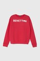 United Colors of Benetton bluza bawełniana dziecięca nadruk różowy 3J68C10H6.G.Seasonal