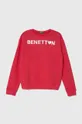 розовый Детская хлопковая кофта United Colors of Benetton Для девочек