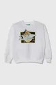 bela Otroški bombažen pulover United Colors of Benetton Dekliški