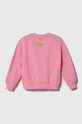 United Colors of Benetton hanorac de bumbac pentru copii 3J68C10IN.G.Seasonal roz SS24