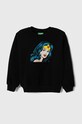 United Colors of Benetton bluza bawełniana dziecięca nadruk czarny 3J68C10IN.G.Seasonal