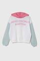 United Colors of Benetton bluza bawełniana dziecięca nadruk biały 3J68C203I.G.Seasonal