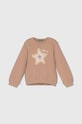 United Colors of Benetton bluza bawełniana dziecięca nadruk beżowy 3J68G10E3.P.Seasonal