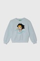 United Colors of Benetton bluza bawełniana dziecięca x DC nadruk niebieski 3J68G10EA.P.Seasonal