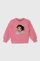 ροζ Παιδική βαμβακερή μπλούζα United Colors of Benetton x DC Για κορίτσια
