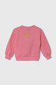 United Colors of Benetton hanorac de bumbac pentru copii x DC 3J68G10EA.P.Seasonal roz SS24