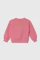 Παιδική βαμβακερή μπλούζα United Colors of Benetton x DC ροζ