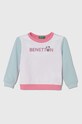 United Colors of Benetton bluza bawełniana dziecięca nadruk różowy 3J70G10D3.P.Seasonal