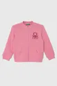 różowy United Colors of Benetton bluza bawełniana dziecięca Dziewczęcy