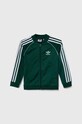Παιδική μπλούζα adidas Originals απλικέ πράσινο IN8477