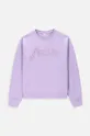 vijolična Otroški bombažen pulover Coccodrillo Dekliški