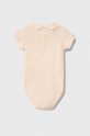 United Colors of Benetton body bawełniane niemowlęce 3I9WMB112.W.Seasonal pomarańczowy SS24