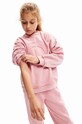 Дитяча бавовняна кофта Desigual без капюшона рожевий 24SGSK12