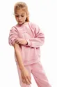 розовый Детская хлопковая кофта Desigual Для девочек