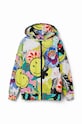 Desigual bluza bawełniana dziecięca z kapturem multicolor 24SGSK11