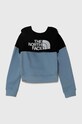 The North Face hanorac de bumbac pentru copii DREW PEAK CROP P/O HOODIE NF0A89PT turcoaz SS24