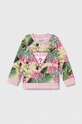 Дитяча бавовняна кофта Guess візерунок зелений K4GQ01.KA6R3.PPYH
