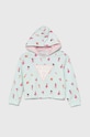 Детская хлопковая кофта Guess с капюшоном бирюзовый K4GQ03.KA6R3.PPYH