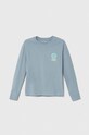 Vans longsleeve din bumbac pentru copii DUAL BLOOM LS BFF print albastru VN000GANDSB