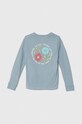 Vans longsleeve din bumbac pentru copii DUAL BLOOM LS BFF VN000GANDSB albastru SS24
