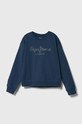 Pepe Jeans hanorac de bumbac pentru copii ROSE print albastru PG581319