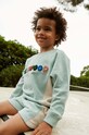 Liewood bluza bawełniana dziecięca Aude Placement Sweatshirt nadruk niebieski LW18792