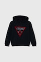 Guess bluza bawełniana dziecięca z kapturem granatowy L4RQ23.KAD74.PPYH