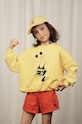 Mini Rodini bluza bawełniana dziecięca Weight lifting nadruk żółty 2422012123