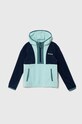 Βρεφική μπλούζα fleece Columbia Back Bowl Lite Half με κουκούλα τιρκουάζ 2070811
