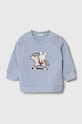 United Colors of Benetton hanorac de bumbac pentru bebelusi imprimeu albastru 3LAXA104A.W.Seasonal