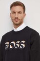 Бавовняна кофта BOSS чорний 50507939