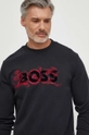 czarny BOSS bluza bawełniana