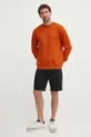 Bombažen pulover Boss Orange oranžna