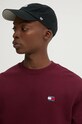 Tommy Jeans hanorac de bumbac burgundia DM0DM17986