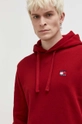 burgundia Tommy Jeans pamut melegítőfelső