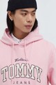 Tommy Jeans hanorac de bumbac roz DM0DM18401