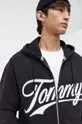 fekete Tommy Jeans pamut melegítőfelső