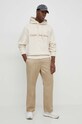 Bavlnená mikina Calvin Klein Jeans J30J324623 béžová SS24