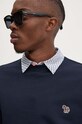 Βαμβακερή μπλούζα PS Paul Smith σκούρο μπλε M2R.027R.KZEBRA