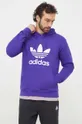 Bombažen pulover adidas Originals Adicolor Classics Trefoil vijolična