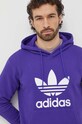 adidas Originals bluza bawełniana Adicolor Classics Trefoil fioletowy IM9398