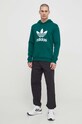 adidas Originals hanorac de bumbac Adicolor Classics Trefoil IM9407 verde SS24