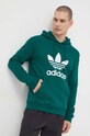 adidas Originals hanorac de bumbac Adicolor Classics Trefoil verde IM9407