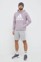 Хлопковая кофта adidas фиолетовой