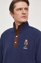 Polo Ralph Lauren felpa in pile blu navy 710930549