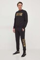 Βαμβακερή μπλούζα Versace Jeans Couture 76GAIT00 μαύρο SS24