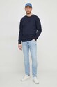 Bombažen pulover Gant 2036017. mornarsko modra SS24