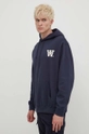 blu navy Wood Wood felpa in cotone Cass AA Moss Embroidery Hoodie Uomo